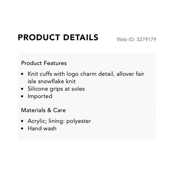 LAUREN RALPH LAUREN SNOWFLAKE SLIPPER SOCKS - Picture 5 of 5